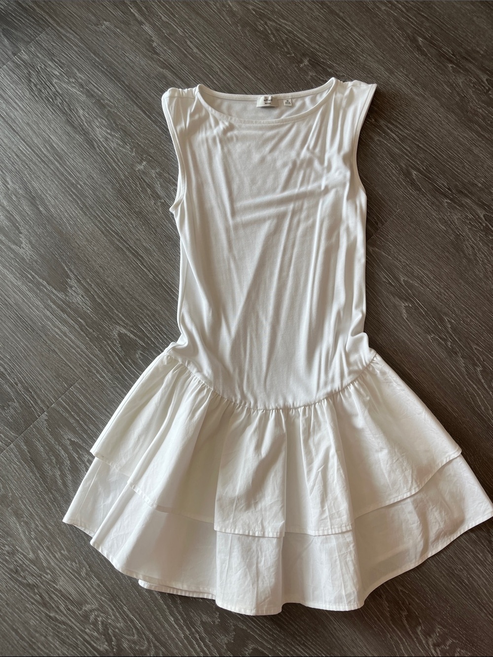 Aritzia White Tiered drop waist Ruffle Dress
